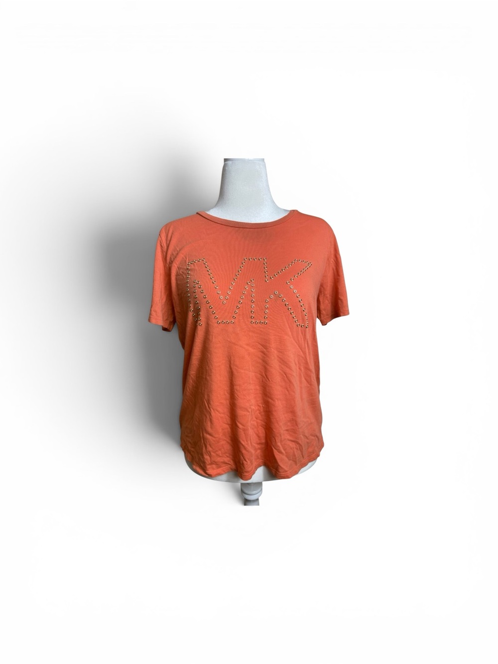 Michael Kors Orange Short Sleeve Tee with Studded MK Logo size XL